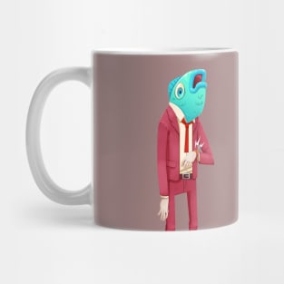 Fish Man Is Late for Fish Things Mug